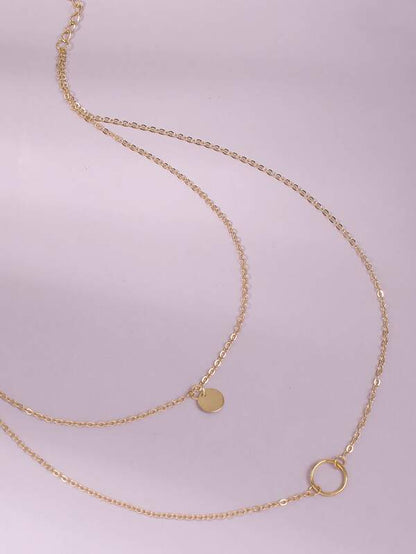 Ring Charm Layered Necklace for Women