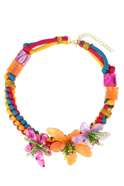Collar con tejido de flores acrílicas Riva