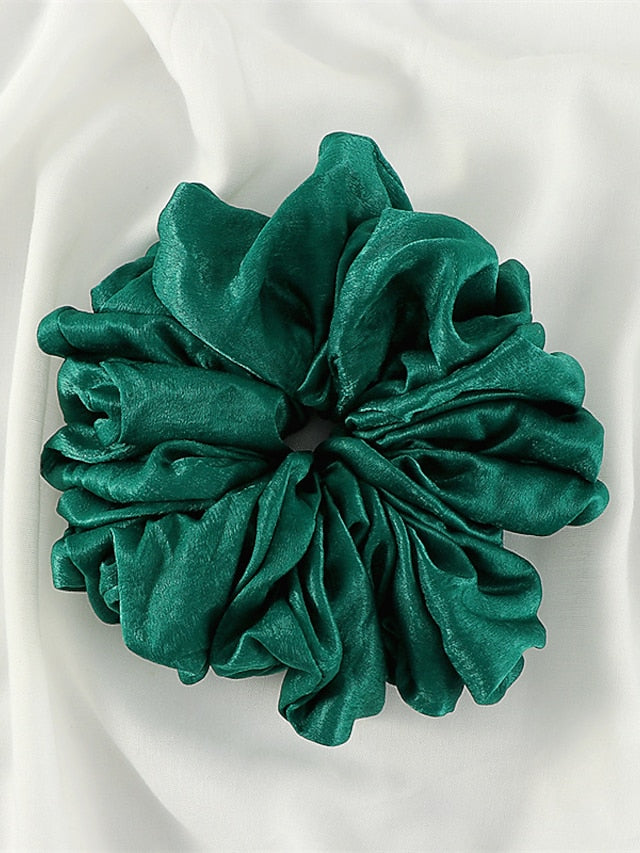 Plain Malaysian Bunch Hair Tie Women Silk Linen Ribbon Wrist Shawl Muslim Hijab Bonnet Volumizing Scrunchie Headband for Women