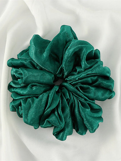 Plain Malaysian Bunch Hair Tie Women Silk Linen Ribbon Wrist Shawl Muslim Hijab Bonnet Volumizing Scrunchie Headband for Women