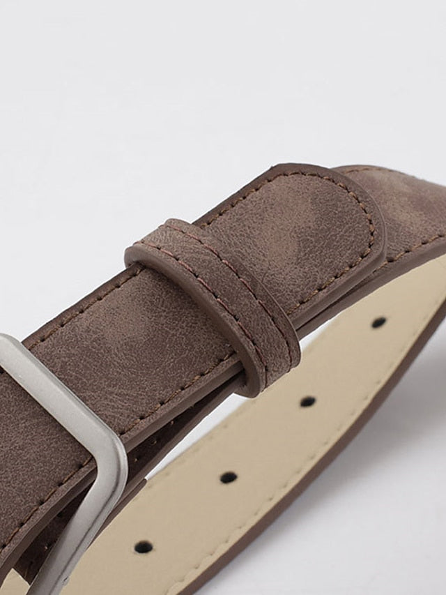Unisex PU Buckle Belt PU Leather Prong Buckle Plain Casual Classic Party Daily Black Brown Navy Blue Beige for Women