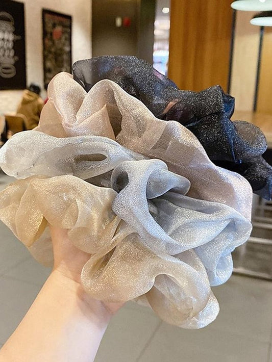 1PC Headbands Hair Tie For Daily Date Fabric Korean pink Pink bowel ring Champagne Colored Intestine Rings for Women