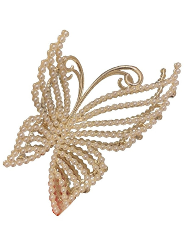 1pc Girls' Hair Claws Butterfly Hair Claw Clip for Girls Extra Large Metal Claw Clips for Thick Hair Pretty Hair Clips 4.5 Inch Big Flower Tassel Claw Clip for Women