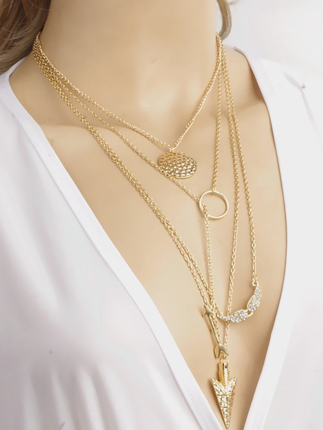 1pc Long Necklace For Party / Evening Gift Alloy Coin Bar Star for Women