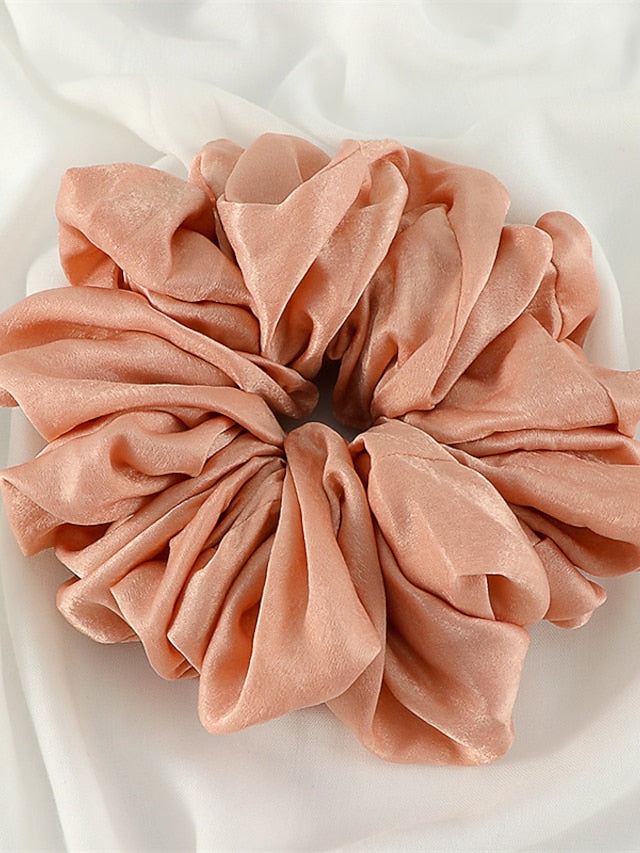 Plain Malaysian Bunch Hair Tie Women Silk Linen Ribbon Wrist Shawl Muslim Hijab Bonnet Volumizing Scrunchie Headband for Women