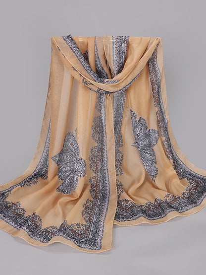 Scarves Gift Daily Holiday Chiffon Vacation Classical Vintage Retro Dancing Casual 1 PC for Women