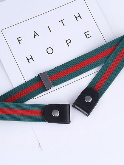 Clear Belt Nylon Steel Buckle Plain Casual Work Daily Black White Blue Coffee for Women