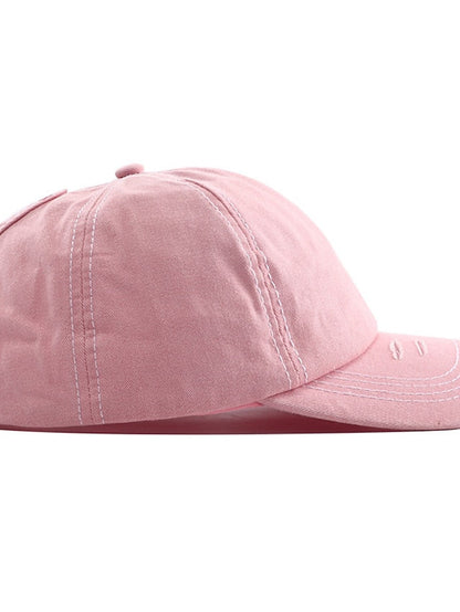 Men Washed Cotton Baseball Cap Glitter Star Embroidery Vintage Distressed Messy High Bun Ponytail Hole Trucker Hat Adjustable Sun Hat for Women