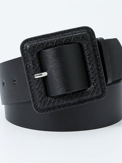 Unisex PU Buckle Belt PU Leather Prong Buckle Plain Classic Casual Party Work Violet Black White Pink for Women
