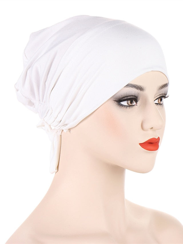 Soft Double Layer Satin Jersey Inner Hijab Cap Muslim Underscarf Bonnet Female Headband Caps Islam Ramadan Bandage Hat for Women