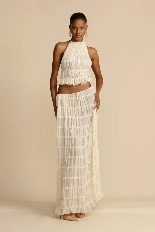 Conjunto plisado sin espalda Rosalie