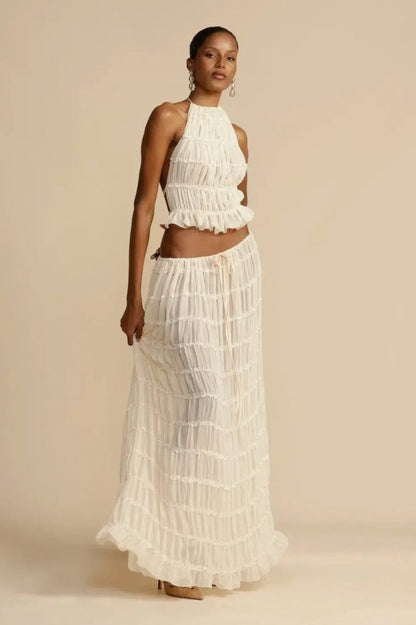 Conjunto plisado sin espalda Rosalie