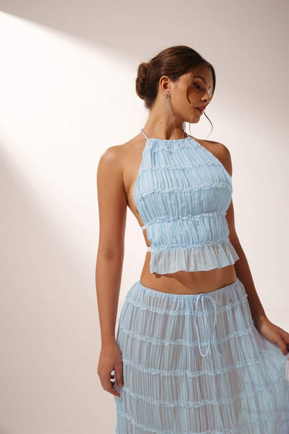 Conjunto plisado sin espalda Rosalie