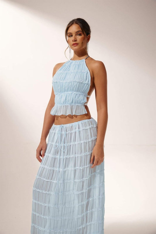 Conjunto plisado sin espalda Rosalie
