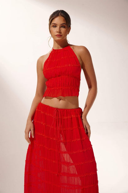 Conjunto plisado sin espalda Rosalie