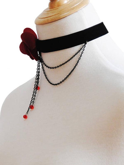 Rose & Chain Decor Choker for Women