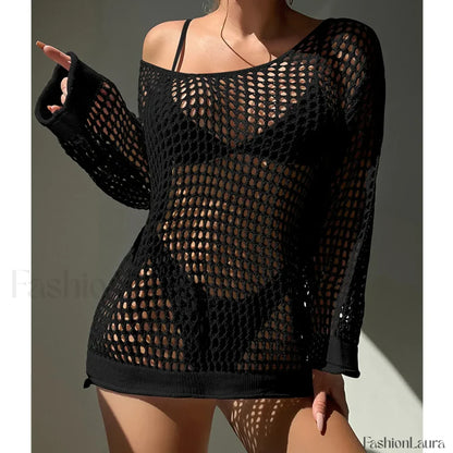 Round Neck Loose Swimsuit Cover Up