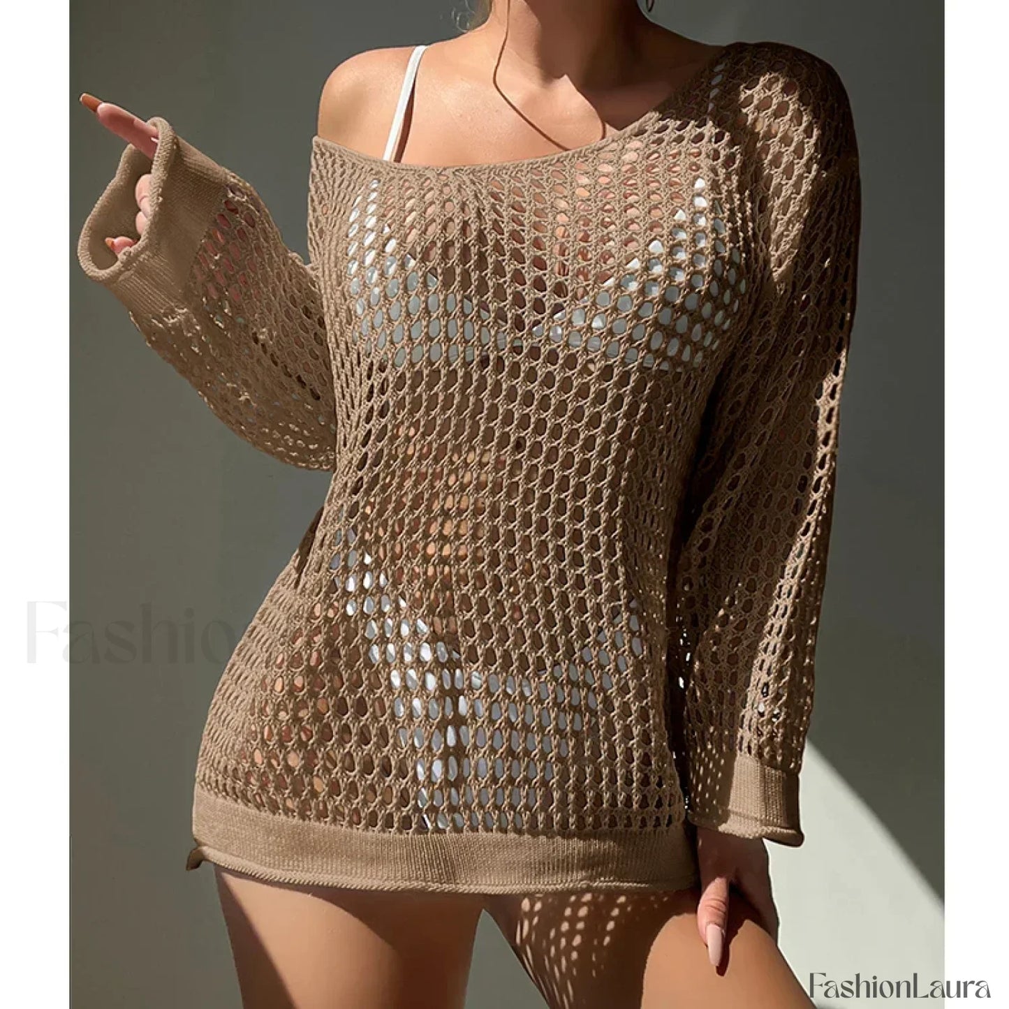 Round Neck Loose Swimsuit Cover Up