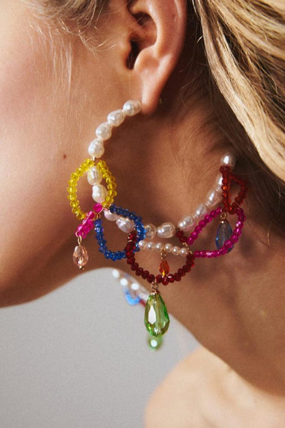 Pendientes de borlas con cuentas Rox