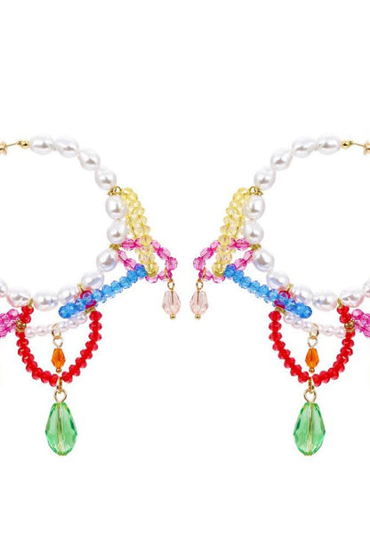 Pendientes de borlas con cuentas Rox