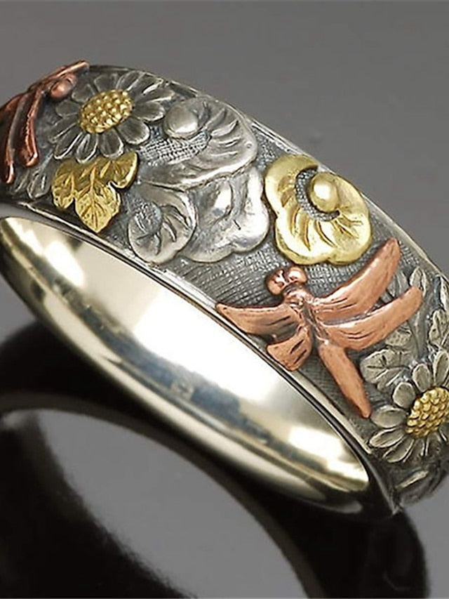 1PC Ring For Men's Daily Date Alloy Classic Flower for Women