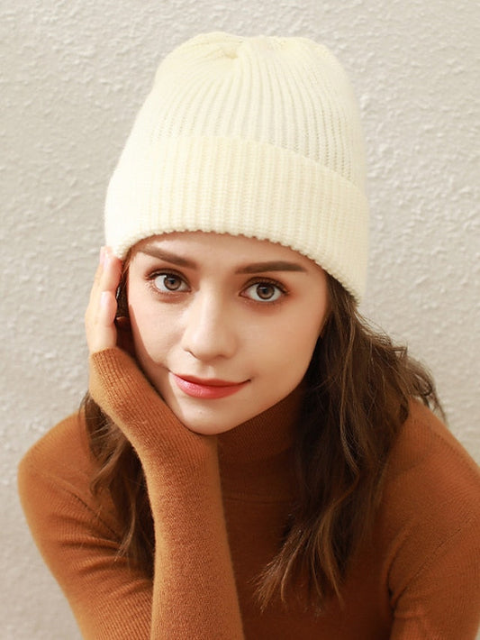 Hat Beanie / Slouchy Black Blue Orange Outdoor Home Daily Knit Pure Color Portable Windproof Comfort for Women
