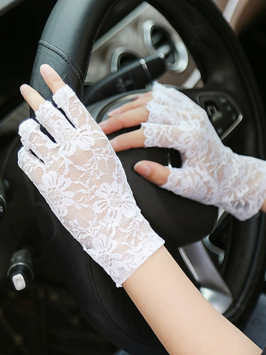 Fingerless Gloves Party / Evening Daily Flower / Plants Lace Casual Sweet Breathability 1 Pair for Women