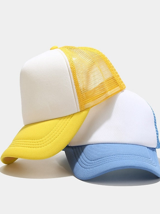 1pcs Unisex Cap Casual Plain Mesh Baseball Cap Adjustable Snapback Hats For Women Men Hip Hop Trucker Cap Streetwear Dad Hat for Women