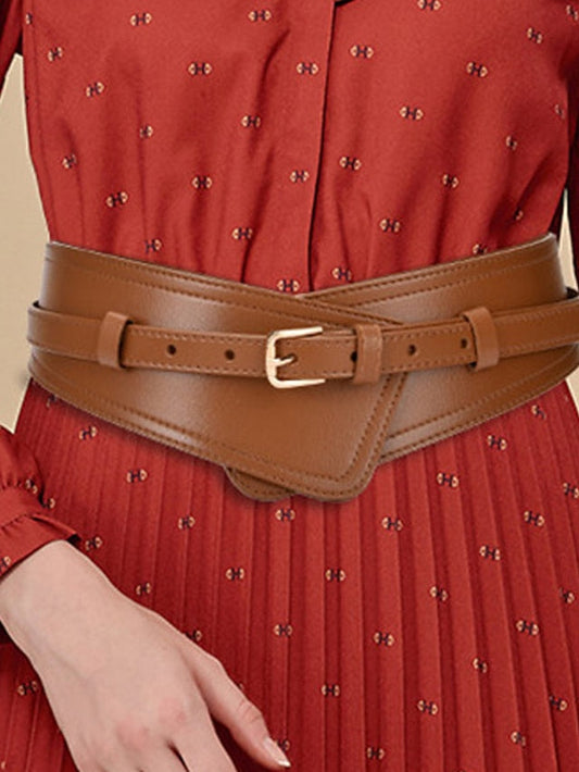 Belt Faux Leather White Black Camel Khaki Orange Wide Belt Outdoor Street Dailywear Holiday Pure Color / Spring / Summer / Fall / Winter for Women