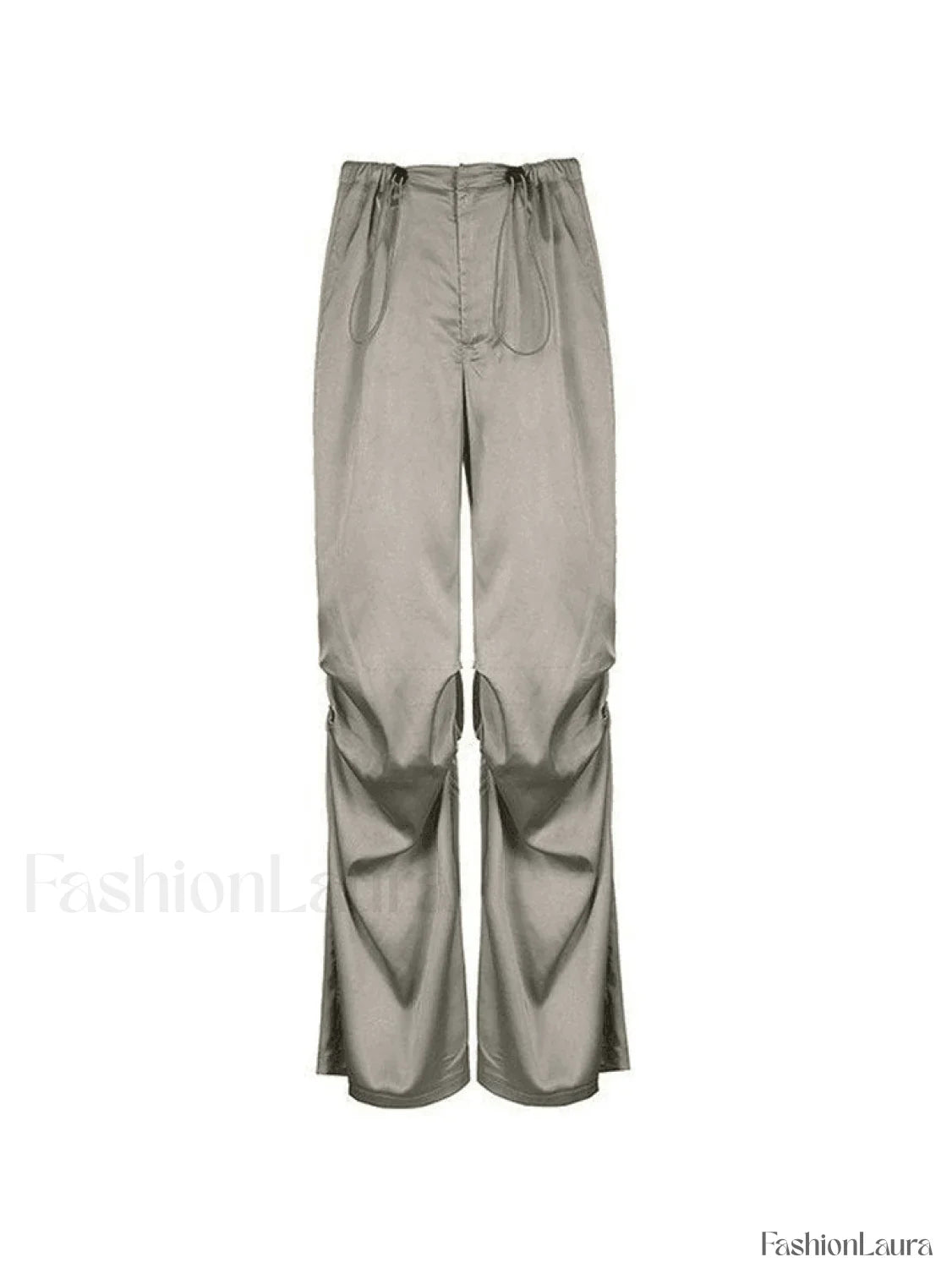 Ruched Drapey Casual Straight Leg Pants