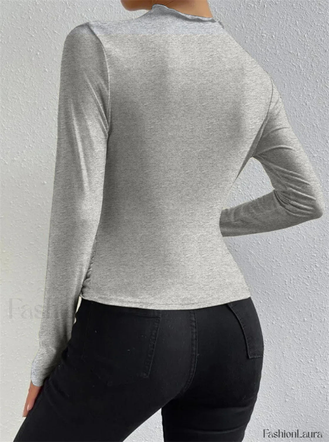Ruching Long Graceful Sleeve Shirt
