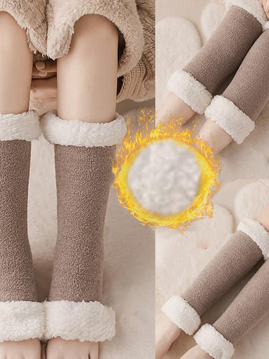Leg Warmers Boot Cuffs Thick Winter Warm Socks Home Daily Solid Color Polyester Spandex Basic Classic Warm Casual 1 Pair for Women