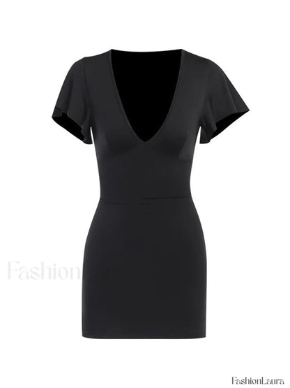 Ruffle Sleeve Bodycon Mini Dress