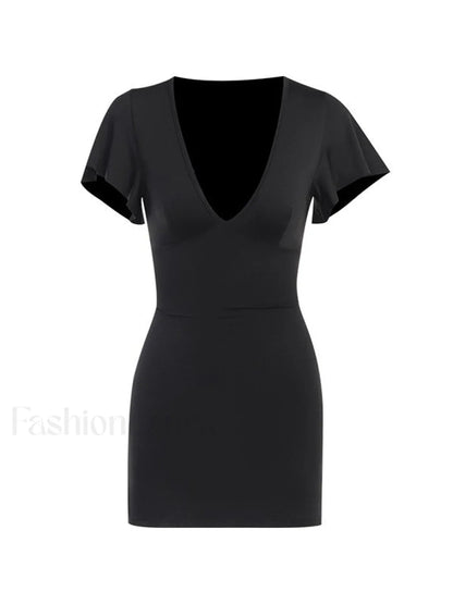 Ruffle Sleeve Bodycon Mini Dress