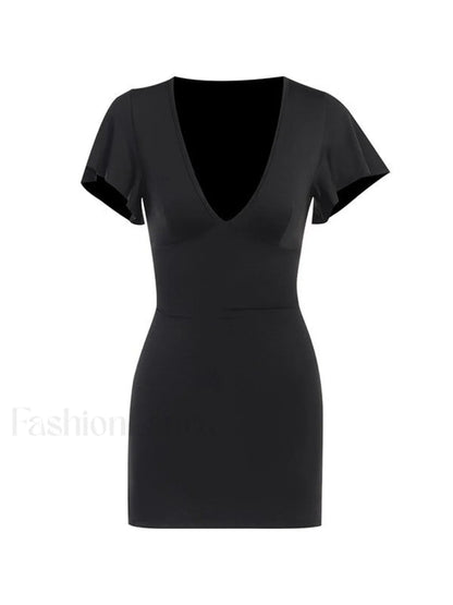 Ruffle Sleeve Bodycon Mini Dress