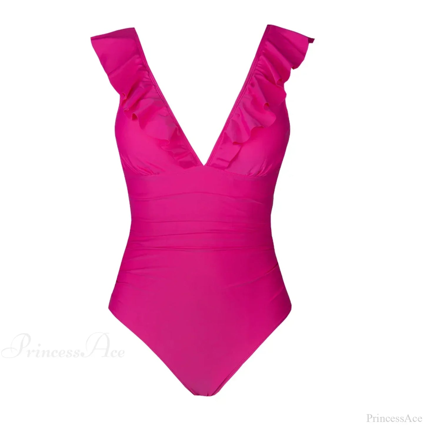 Ruffled V-neck Lace Up Monokini One Piece Set