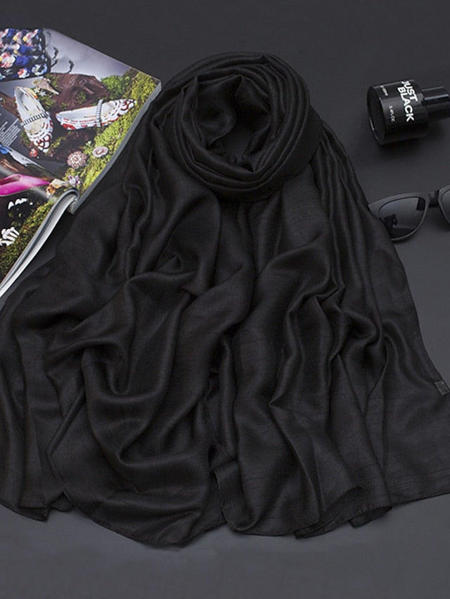1 PC New Solid Color Scarf Long Style Thin Shawl Spring Summer Scarf Women Beautiful Scarves for Women