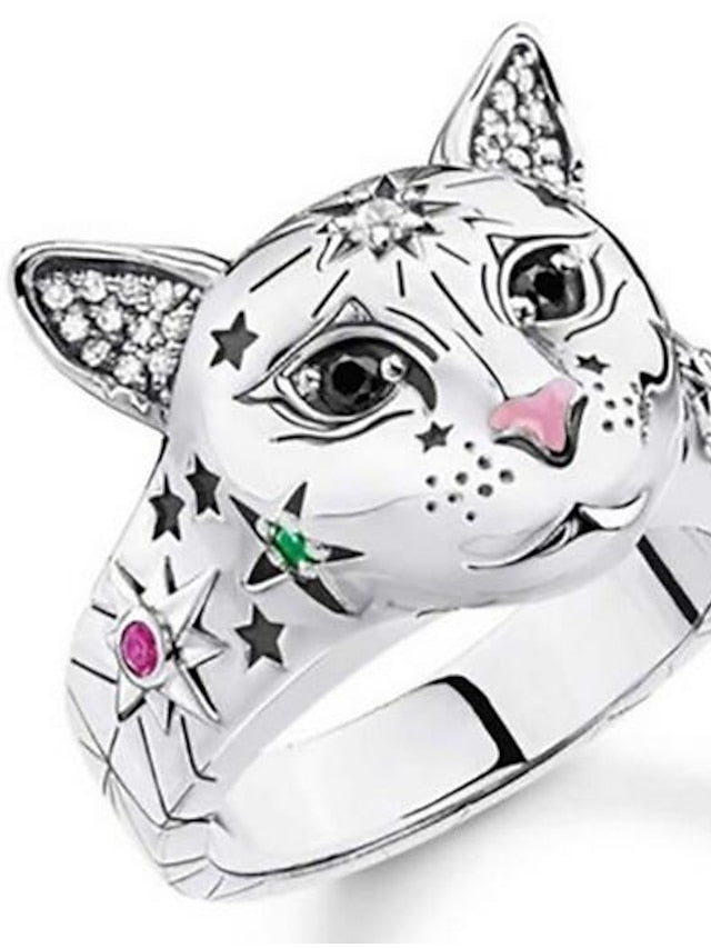 1PC Ring Adjustable Ring For Street Festival Alloy Classic Cat for Women