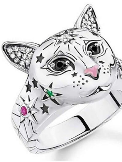 1PC Ring Adjustable Ring For Street Festival Alloy Classic Cat for Women