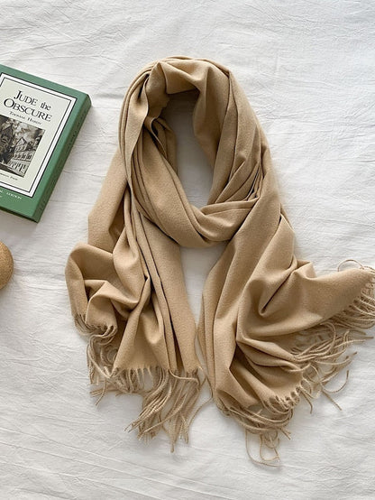 Shawls & Wraps Party Black Scarf Pure Color / Basic / Green / Khaki / Fall / Winter for Women