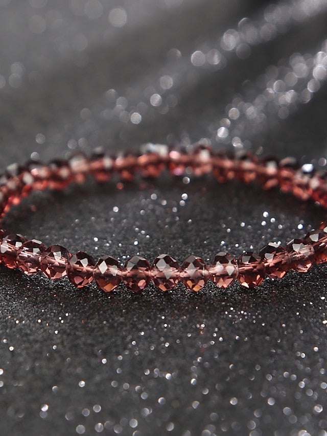 White Crystal Bracelet Classic Lucky Stylish Glass Bracelet Jewelry White / Champagne / Red For Party Evening Gift Daily Birthday for Women