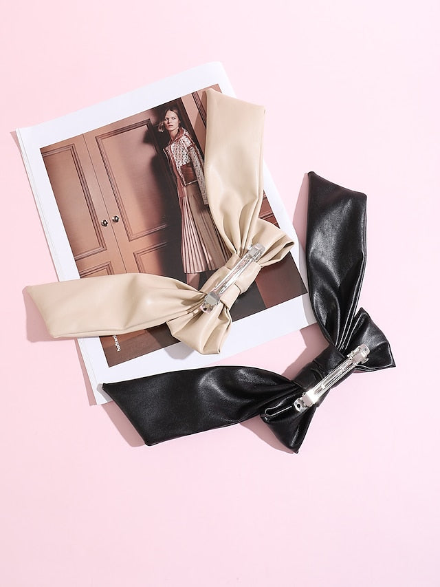 1PC Headbands Headband For Daily PU Leather rice white Black for Women