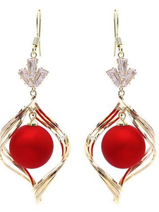 1 Pair Drop Earrings For AAA Cubic Zirconia Street Date Alloy Pear Cut Fashion for Women