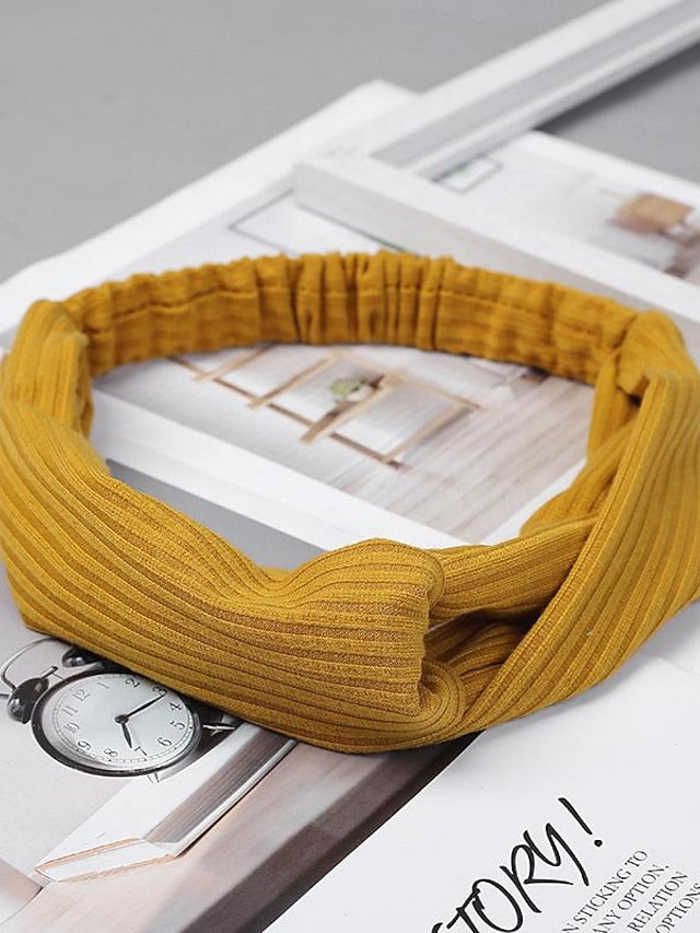 Women Twist Knotted Boho Stretchy Hair Bands Cross Turban for Women