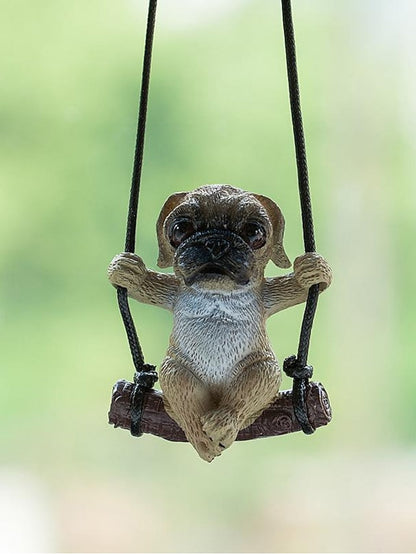 New Car Charm Pendant Swing Pug Pug Dog Car Supplies for Women