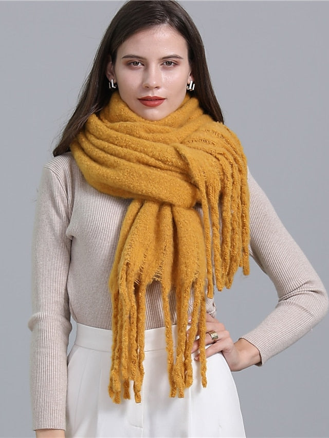 Scarves Daily Holiday Polyester Simple Casual Warm Casual / Daily 1 PC for Women