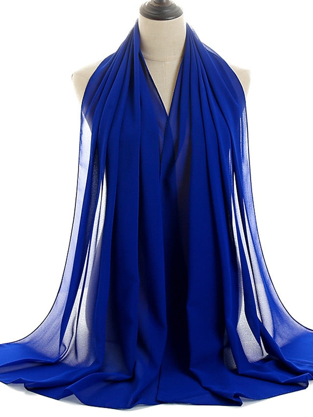 180*75cm Muslim Fashion Chiffon Hijab Scarf Women Scarves Long Shawl Islamic Hijabs Simple Head Scarf Solid Wrap Turban for Women