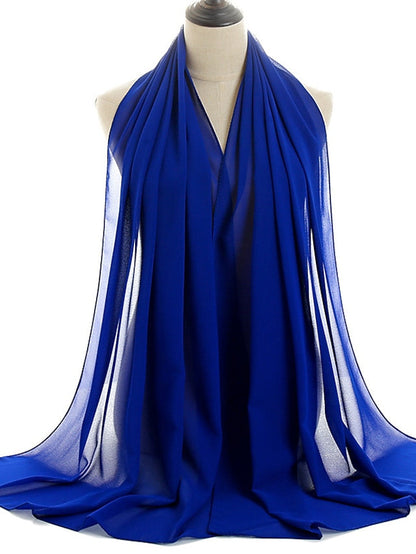 180*75cm Muslim Fashion Chiffon Hijab Scarf Women Scarves Long Shawl Islamic Hijabs Simple Head Scarf Solid Wrap Turban for Women