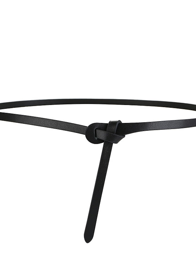 Skinny Belt Party Street Dailywear Holiday Black White Belt Pure Color Red Fall Winter Spring Summer for Women