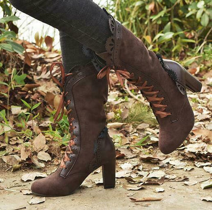 Botines casuales de ante estilo vaquero con tacón para mujer | Ideales para días informales